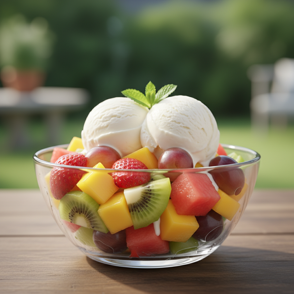 Fruit Salad With Ice Cream