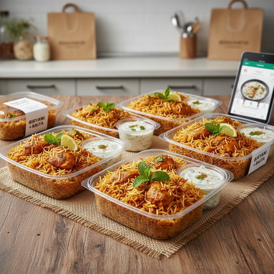 Biryani with Raita (Pack of 4)