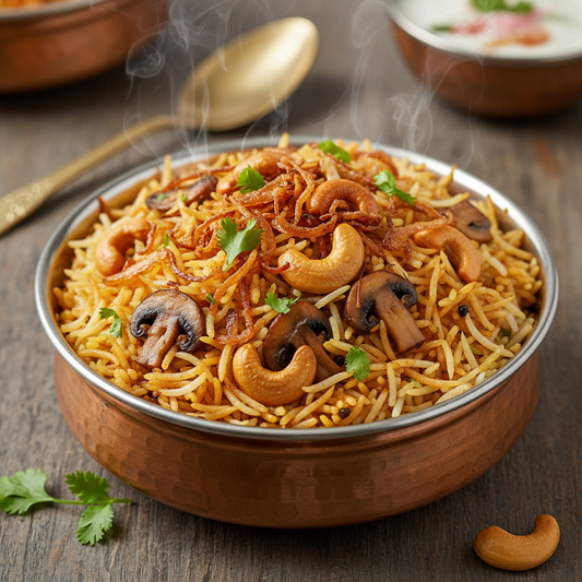 Kaaju Mushroom Biryani
